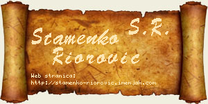 Stamenko Riorović vizit kartica